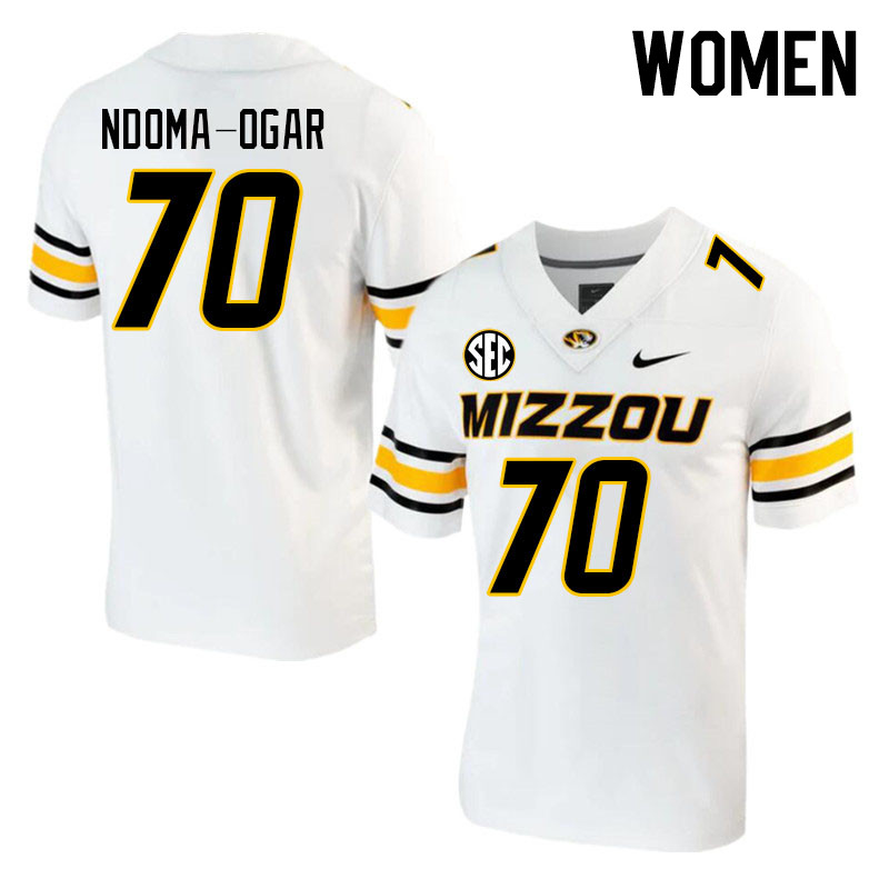 Women #70 EJ Ndoma-Ogar Missouri Tigers College 2023 Football Stitched Jerseys Sale-White - Click Image to Close